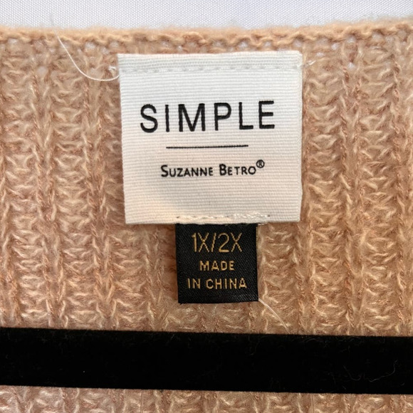 Simple Suzanne Betro Slouchy Mabled V-Neck Pullover Sweater Plus Size 1X/2X NWT - Picture 4 of 7